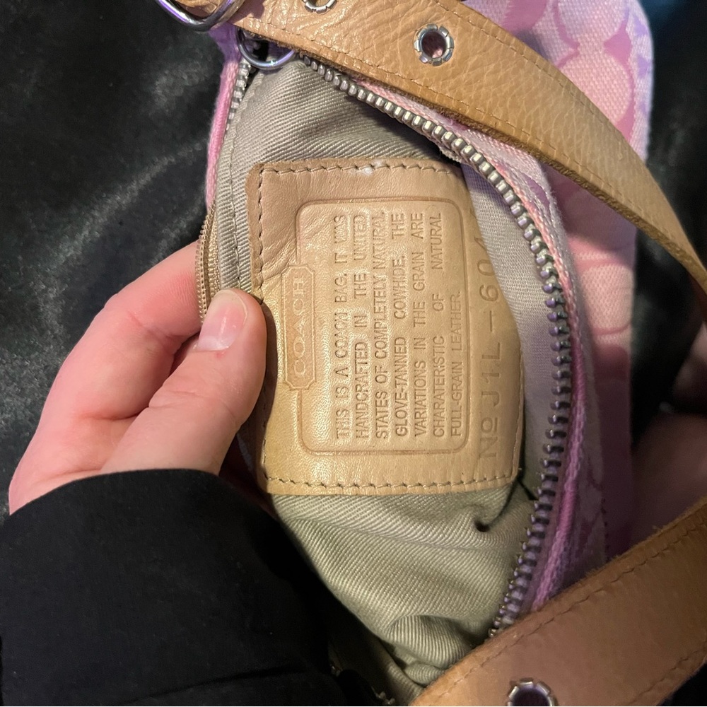 Coach Pink and Tan Shoulder Bag - Picture 2 of 2